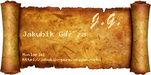 Jakubik Géza névjegykártya