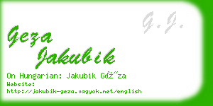 geza jakubik business card